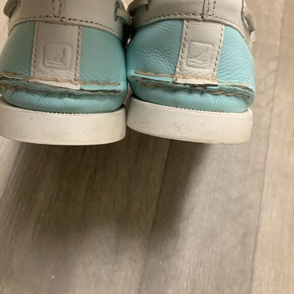 Womens Sperry Leather Two Tone Lace Up Boat Shoes - Picture 5 of 8